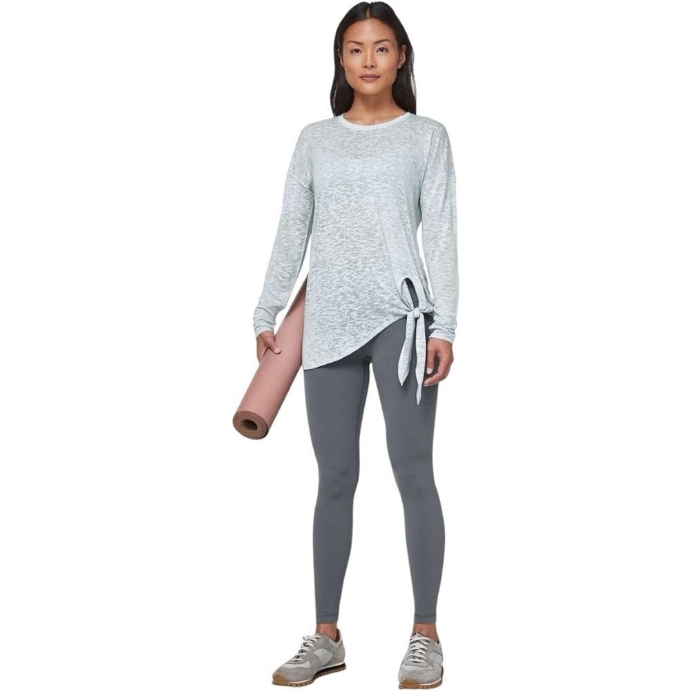 Lululemon Gray Long Sleeve Tie Waist Top Women's Small